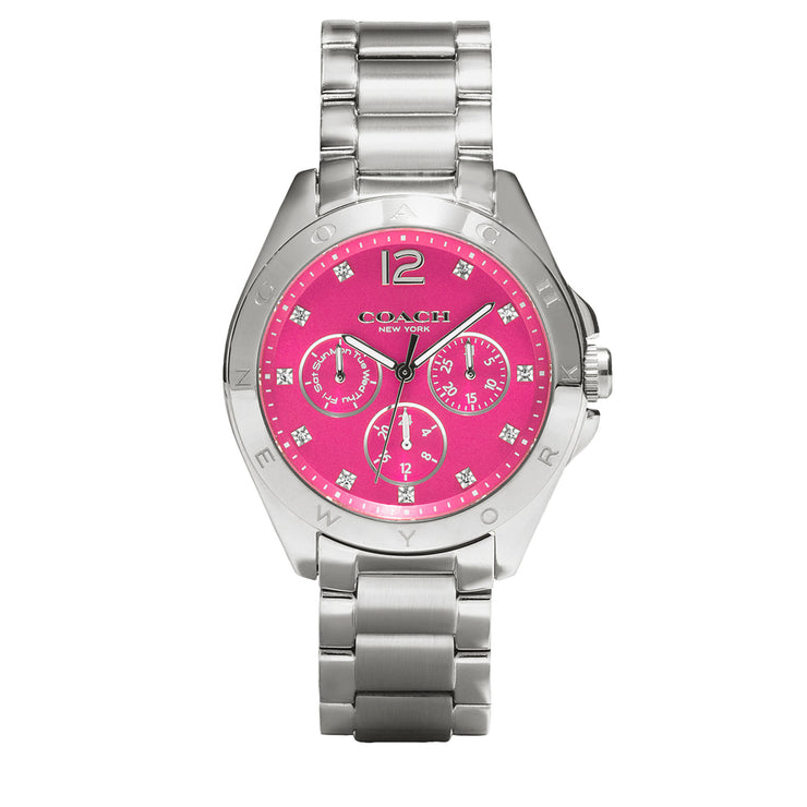 Coach Watch 14502071- Stainless Steel with Pink Round Dial Ladies Watch