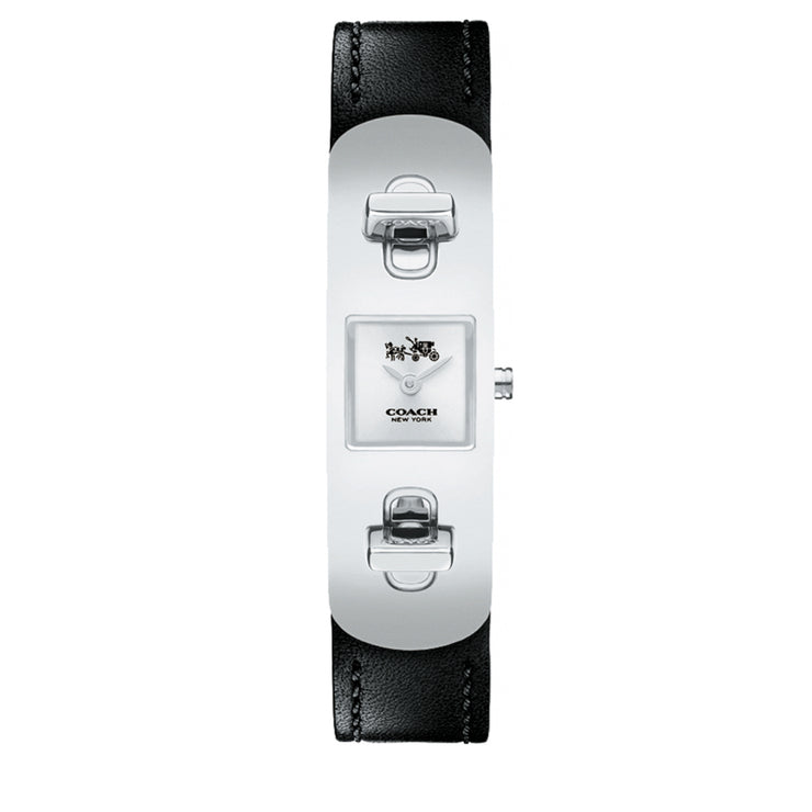 Coach Watch 14502222- Swagger Black Leather Square Dial Ladies Watch