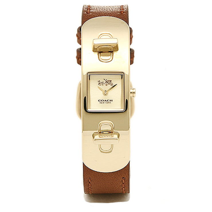 Coach Watch 14502223- Swagger Brown Leather Square Dial Ladies Watch