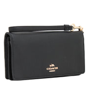 Coach 53717 Slim Wallet in Pebbled Leather- Black