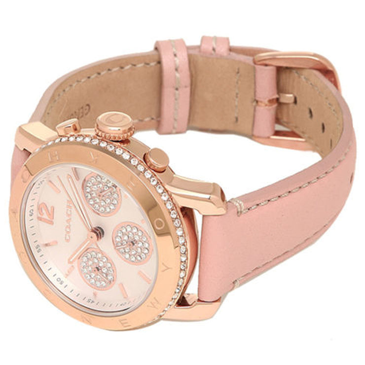 Coach Watch 14501974- Legacy Pink Leather with Crystal Multi-Dial Ladies Watch
