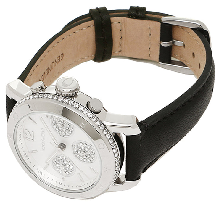 Coach Watch 14501972- Legacy Black Leather with Crystal Multi-Dial Ladies Watch