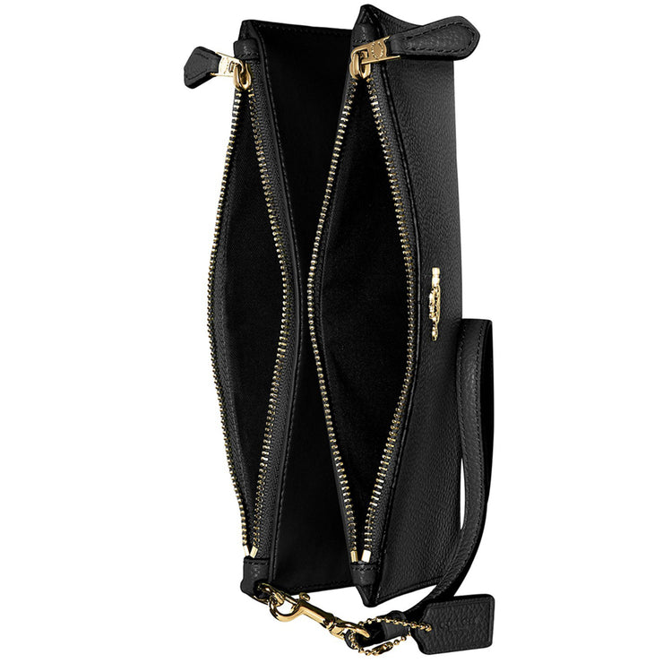 Coach 27495 Double Zip Wallet Wristlet- Black