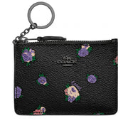 Coach 76981 Mini Skinny Id Case With Vintage Rosebud Print- Black Multi