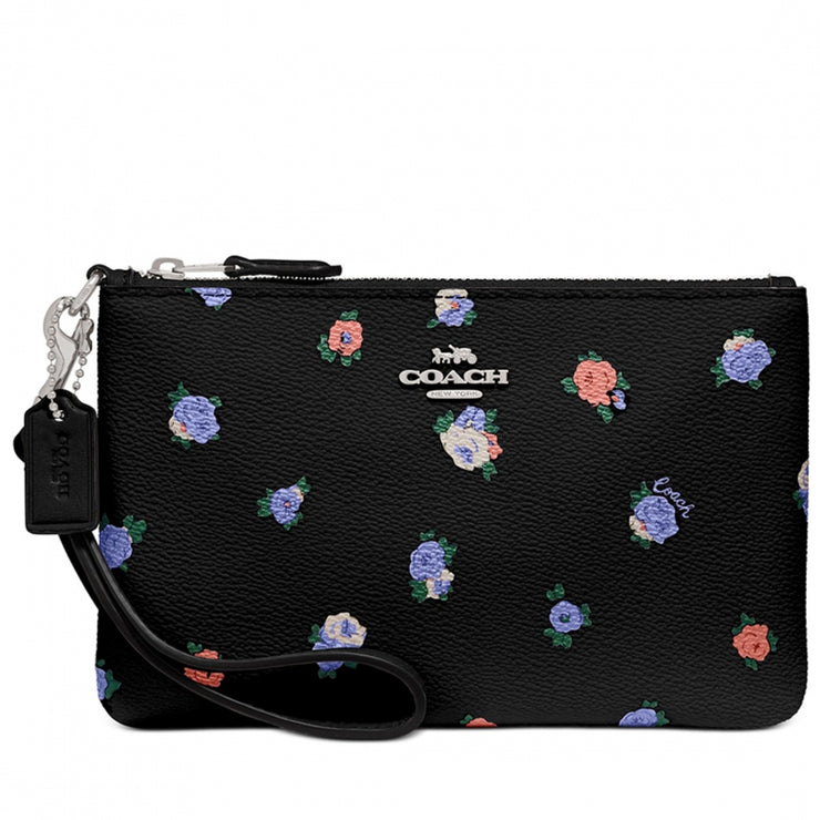 Coach small best sale wristlet black