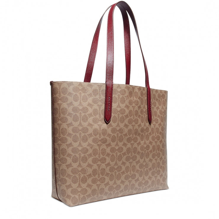 Coach Highline Tote Bag in Signature Canvas With Rexy & Carriage- Tan/ Deep Red Multi