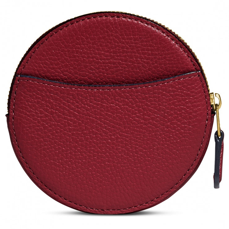 Coach 88766 Round Coin Case With Rexy and Carriage- Deep Red