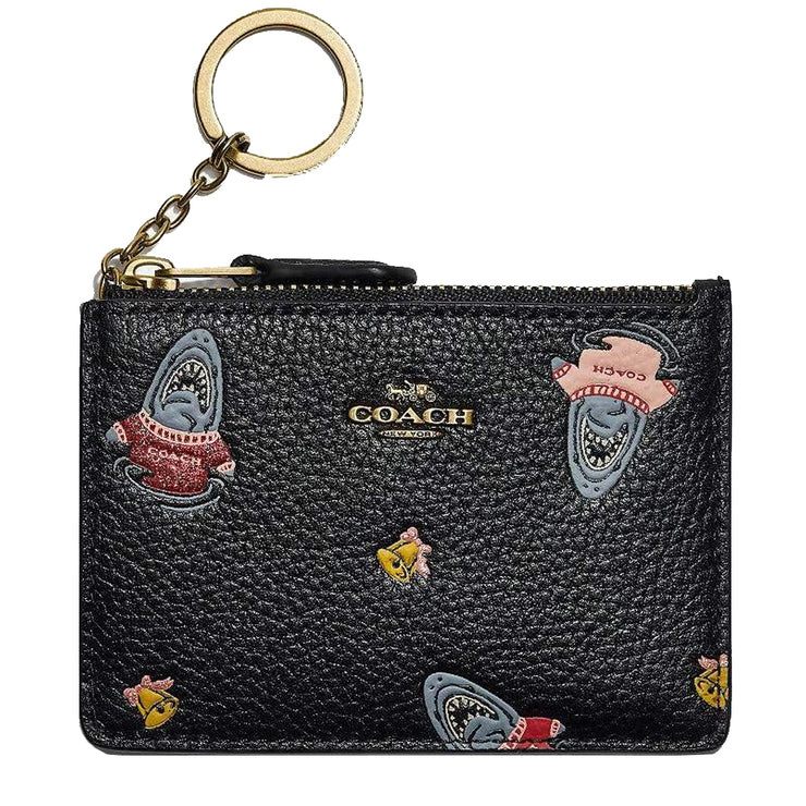 Coach Sharky Print Mini Skinny Leather ID Case
