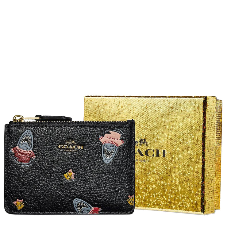 Coach Sharky Print Mini Skinny Leather ID Case