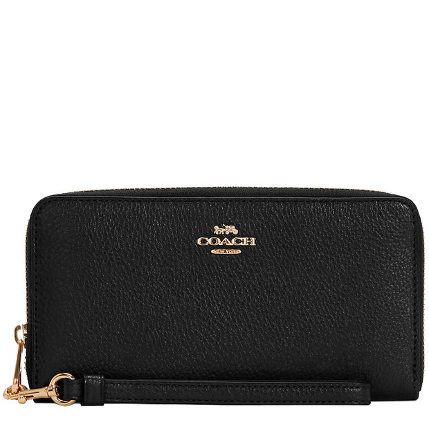 Buy Coach Long Zip Around Wallet in Black C4451 Online in Singapore | PinkOrchard.com