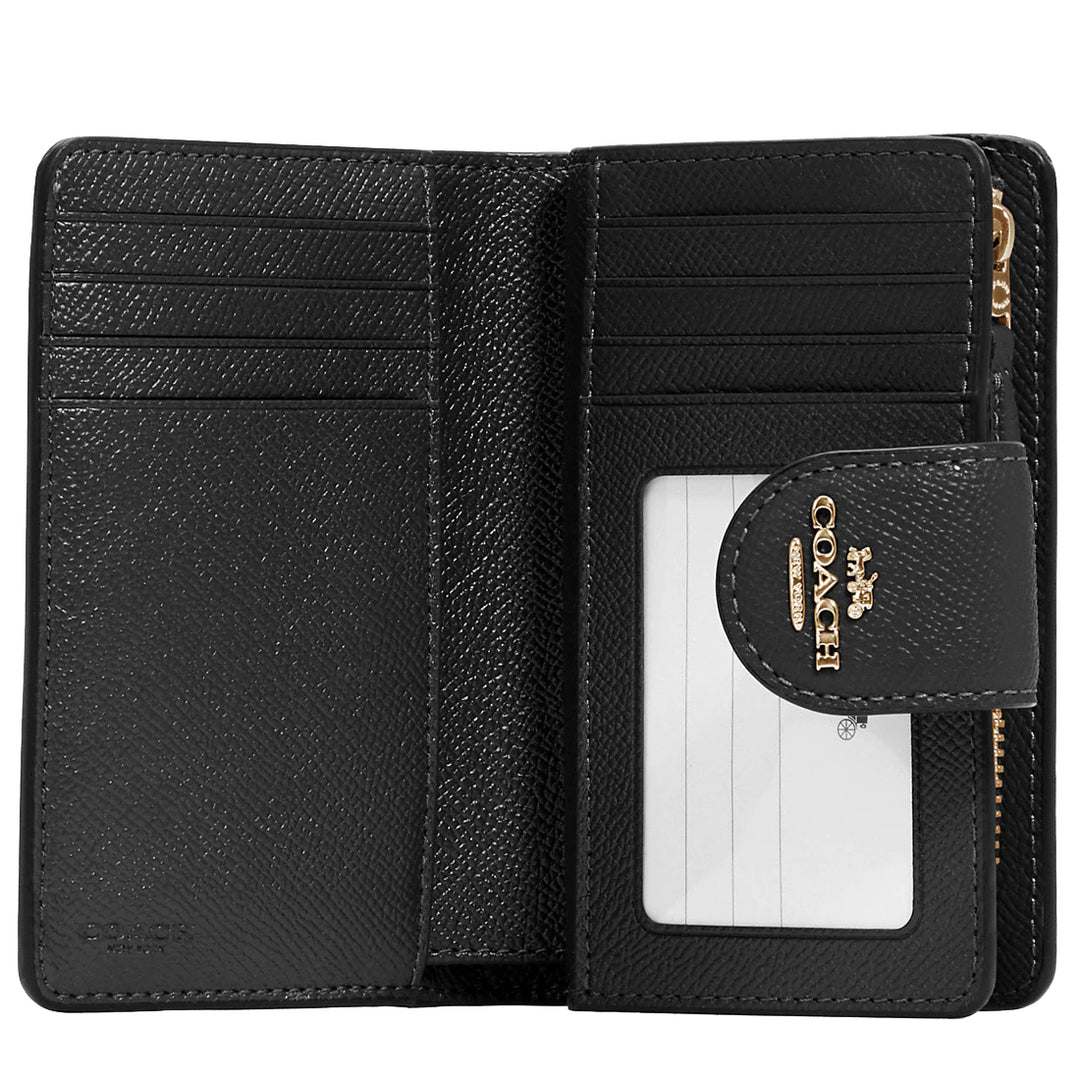 Buy Coach Medium Corner Zip Wallet in Gold/ Black 6390 Online in