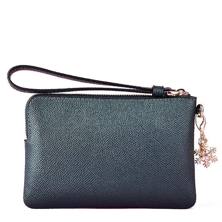 Coach Boxed Corner Zip Wristlet in Forest Green C6878