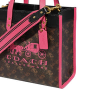 Coach Field Tote Bag 22 with Horse and Carriage Print and Carriage Badge C8456