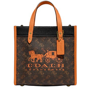 Coach Field Tote 22 with Horse and Carriage Print and Carriage Badge Bag 