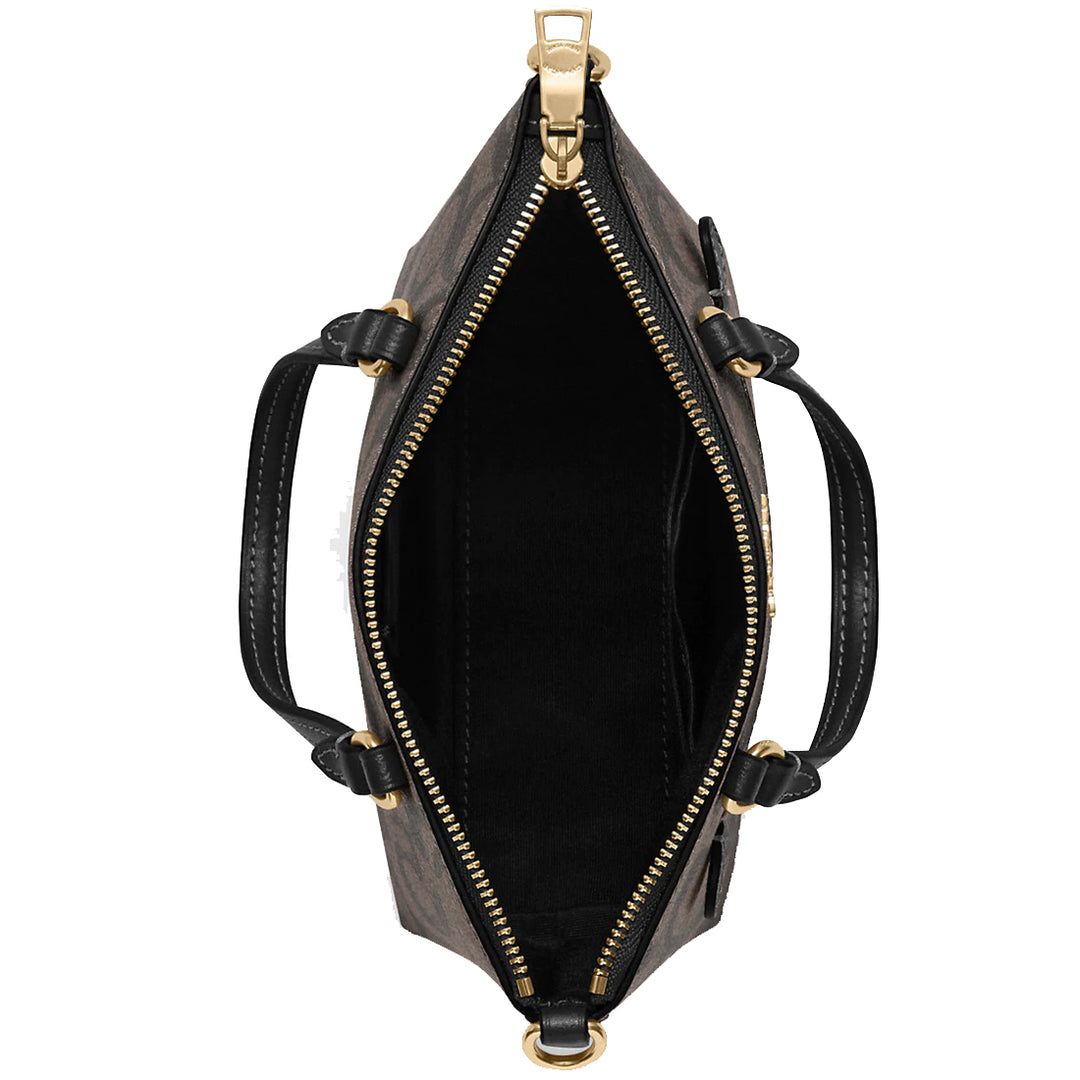 Coach Mini Gallery Crossbody Bag in Signature Canvas in Gold