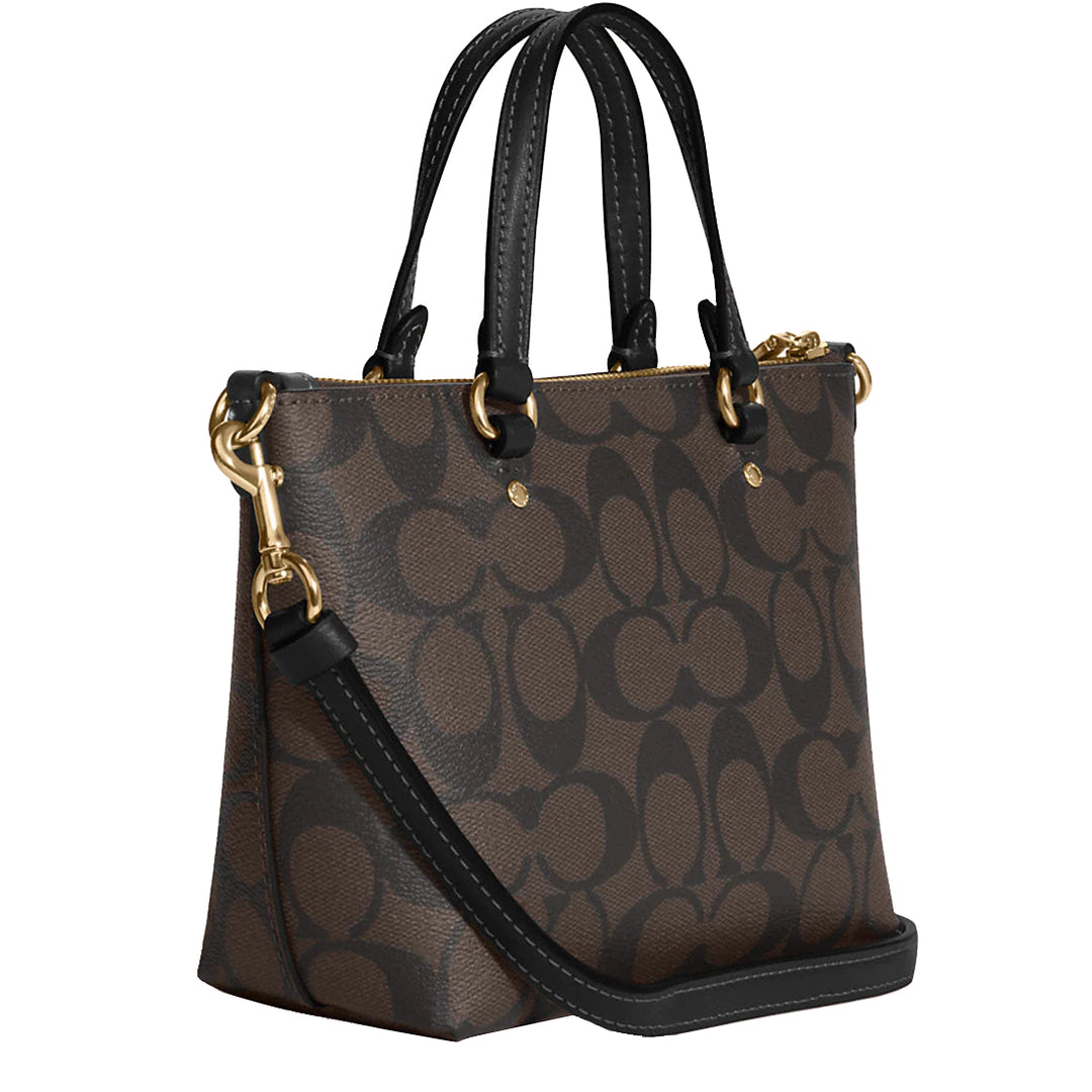 Coach Mini Gallery Crossbody Bag in Signature Canvas in Gold