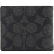 Coach ID Billfold Wallet in Signature Canvas in Charcoal/ Black 66551