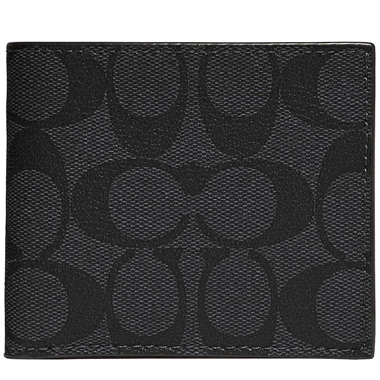 Buy Coach ID Billfold Wallet in Signature Canvas in Charcoal/ Black 66551 Online in Singapore | PinkOrchard.com