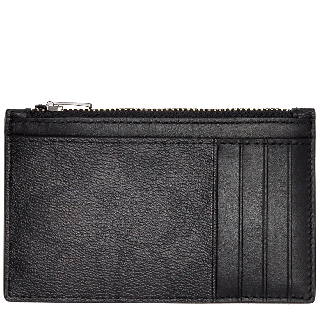 Buy Coach Zip Card Case in Signature Canvas in Gunmetal/ Black Black
