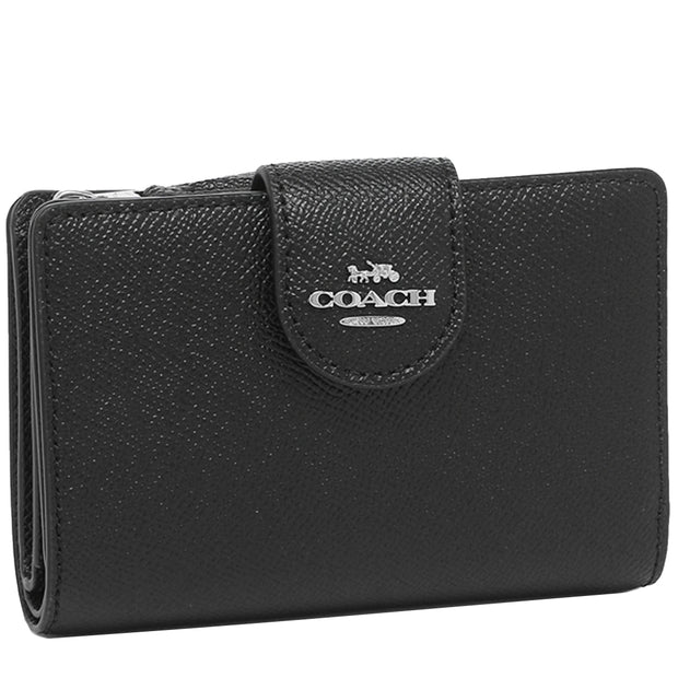 Buy Coach Medium Corner Zip Wallet in Black/ Silver 6390 Online in Singapore | PinkOrchard.com