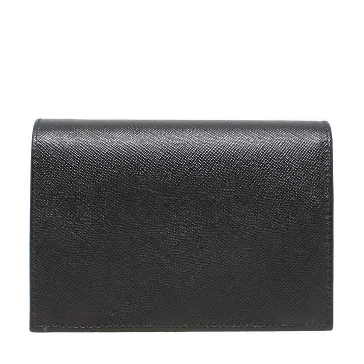 Prada Saffiano Leather French Wallet with Inner Flap- Black