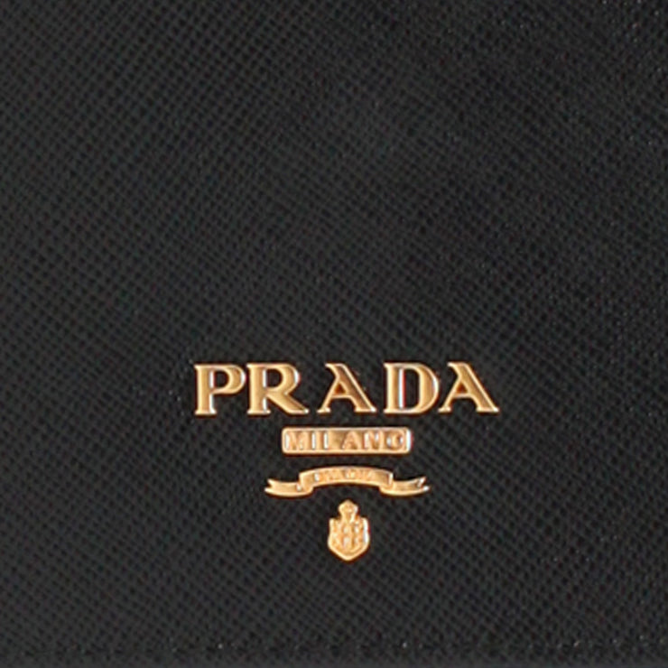 Prada Saffiano Leather French Wallet with Inner Flap- Black
