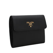 Prada 1M0170 Saffiano Leather French Wallet with Fold-Over Clasp- Hibiscus