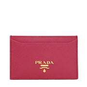 Prada Saffiano Leather Cardholder- Hibiscus