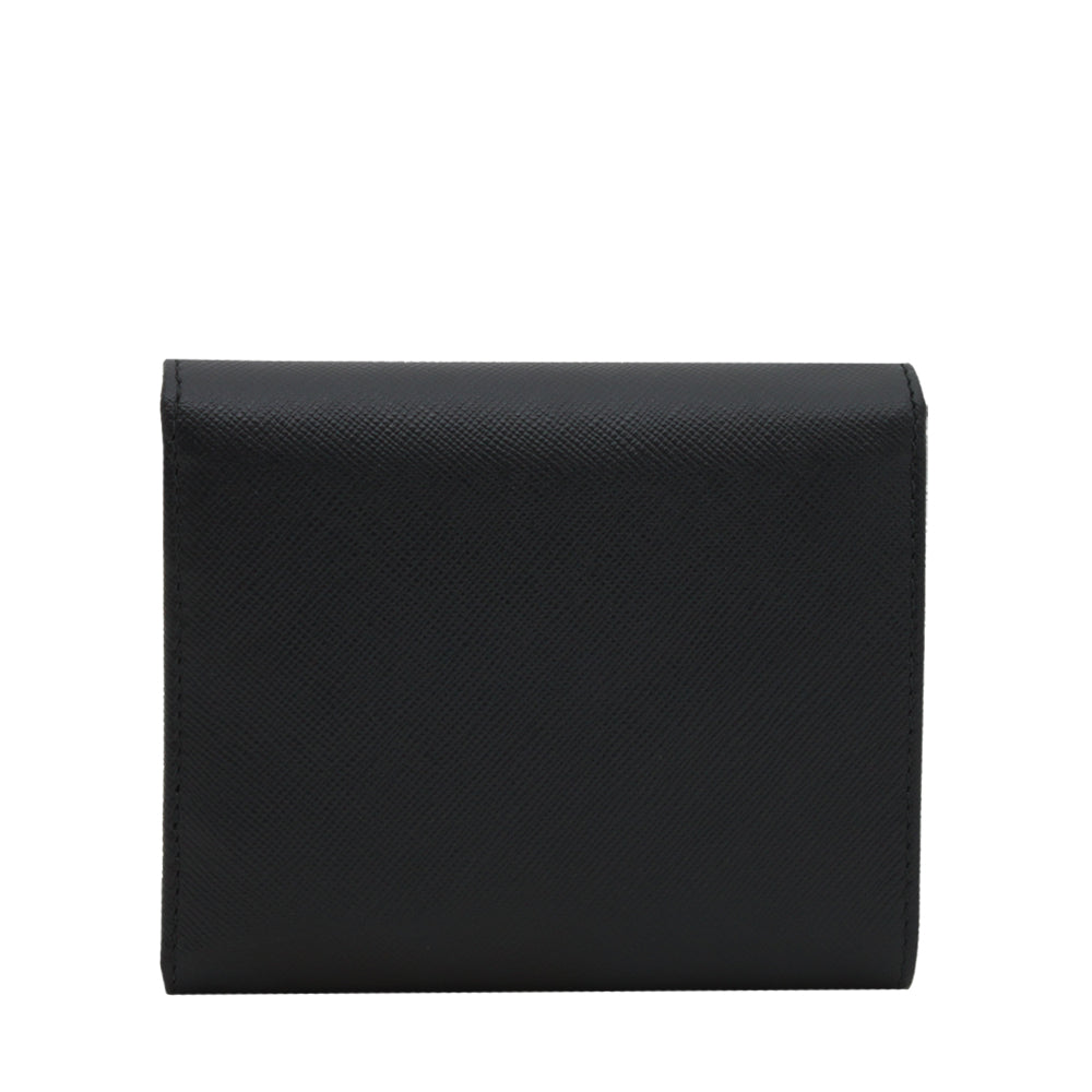 Prada 1M0176 Saffiano Leather Short Trifold Clasp Wallet