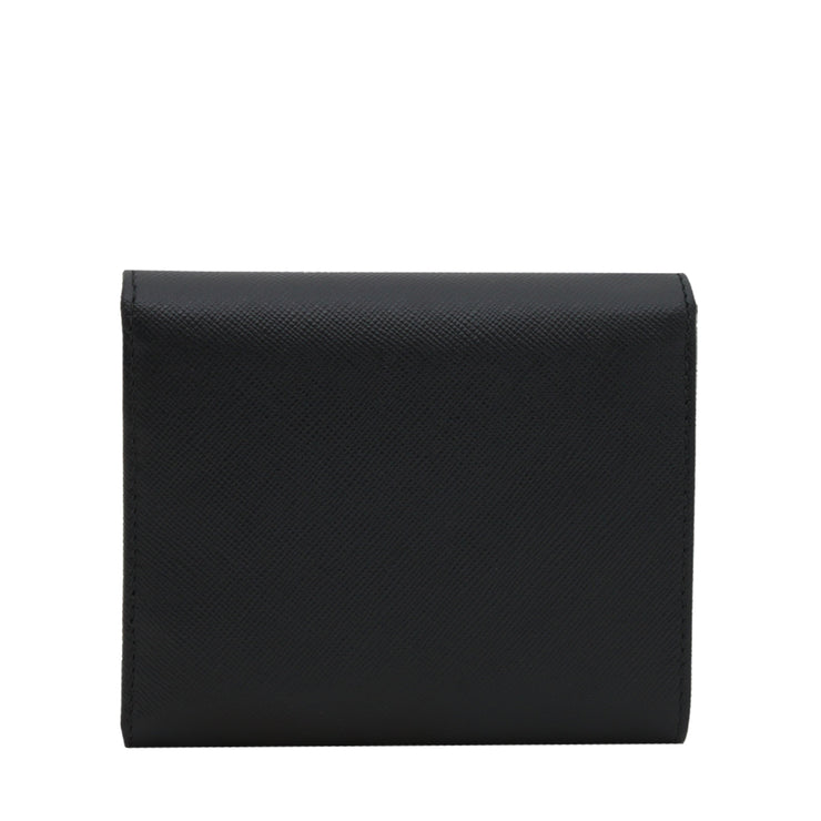 Prada 1M0176 Saffiano Leather Short Trifold Clasp Wallet- Marmo