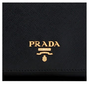 Prada 1M0176 Saffiano Leather Short Trifold Clasp Wallet- Marmo