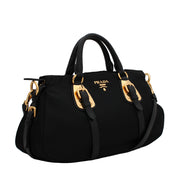 Prada BN1903 Tessuto Nylon Top Handle Convertible Bag- Black