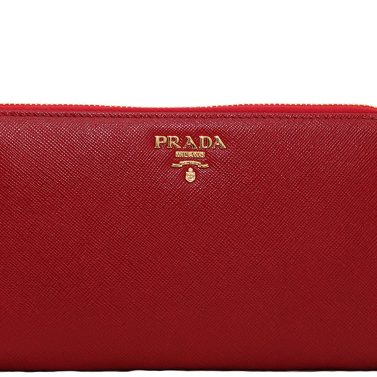 Prada Saffiano Leather Zip Around Long Wallet- Amethyst