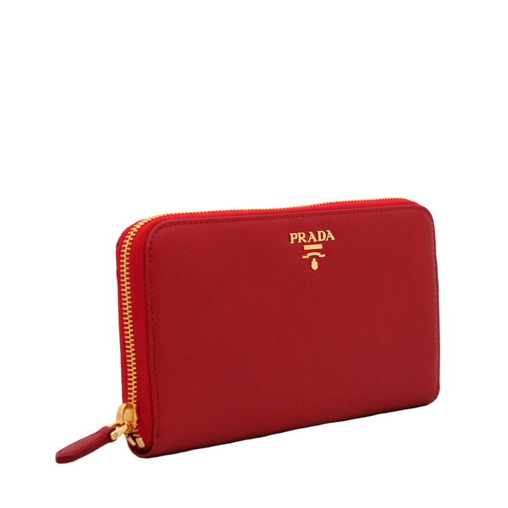 Prada Saffiano Leather Zip Around Long Wallet- Amethyst