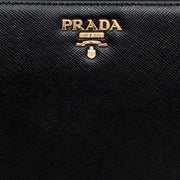 Prada 1M0506 Saffiano Leather Zip Around Long Wallet - Blue