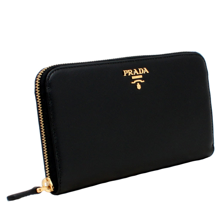 Prada 1M0506 Saffiano Leather Zip Around Long Wallet - Hibiscus