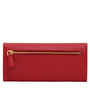 Prada 1MH132 Saffiano Leather Long Fold Wallet- Hibiscus