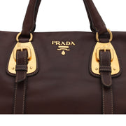 Prada Soft Calf Leather Convertible Top Handle Bag