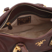 Prada Soft Calf Leather Convertible Top Handle Bag