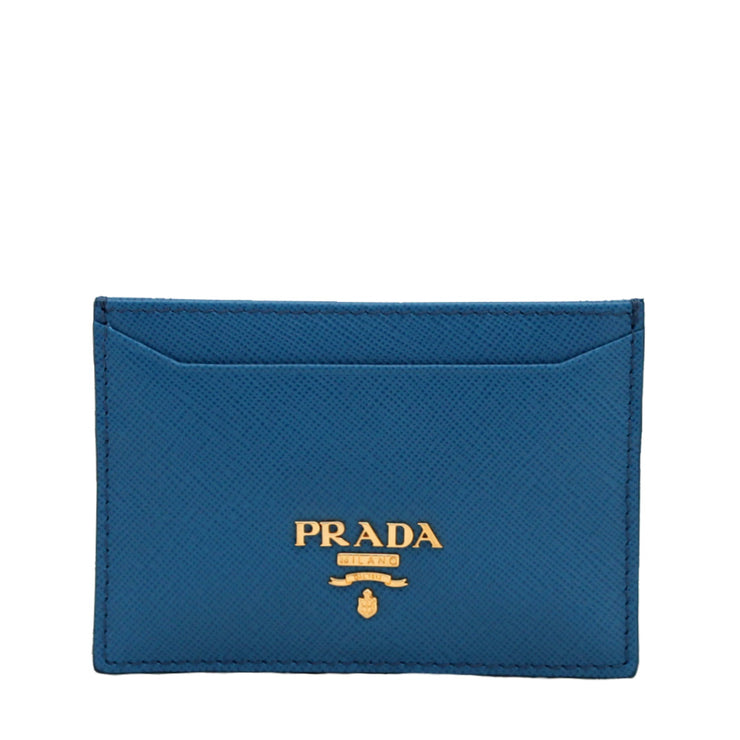 Prada Saffiano Leather Cardholder- Cobalt