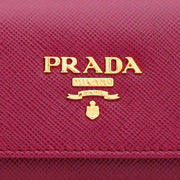 Prada Saffiano Leather Keycase- Amethyst
