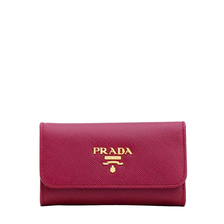 Prada Saffiano Leather Keycase- Amethyst