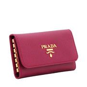Prada Saffiano Leather Keycase- Amethyst