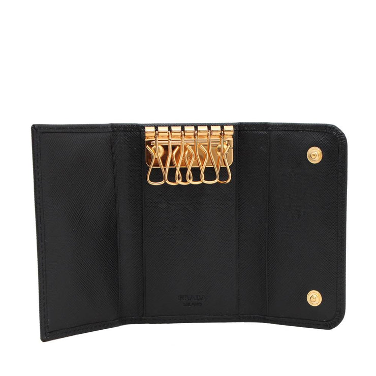 Prada Saffiano Leather Keycase- Black