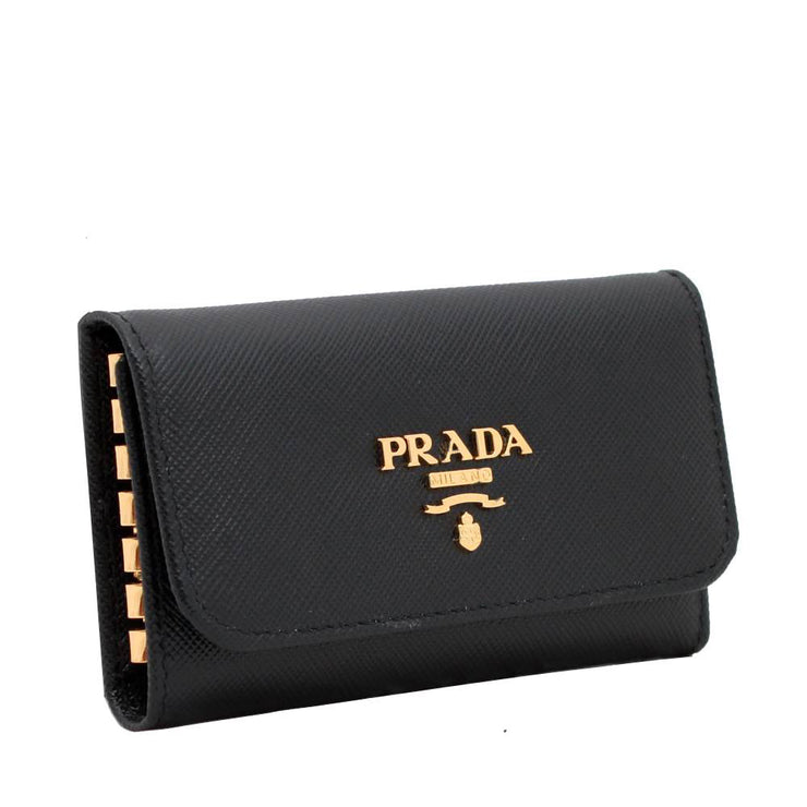 Prada Saffiano Leather Keycase- Black