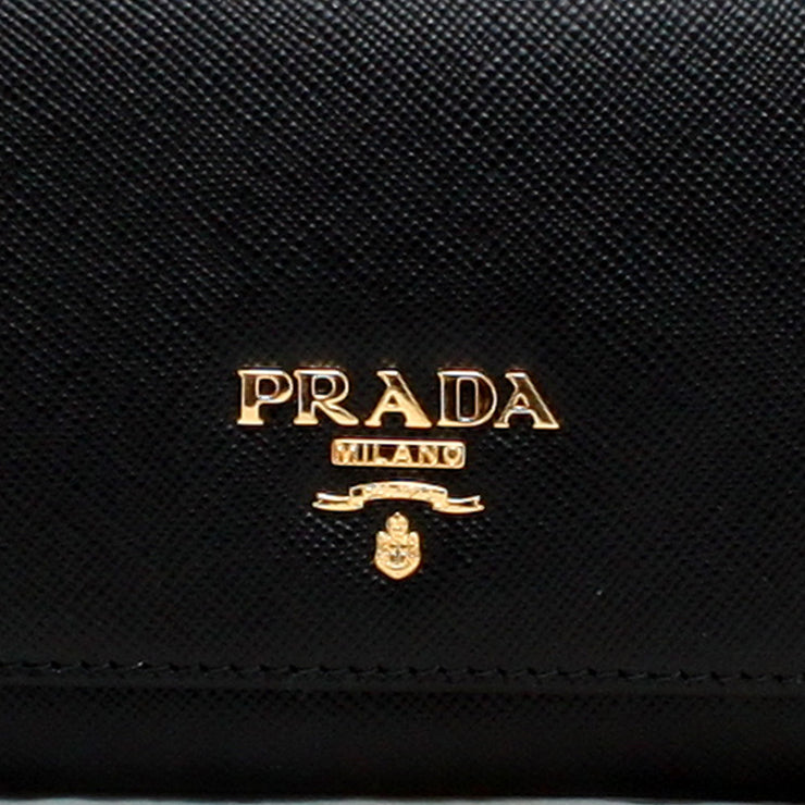 Prada 1M1132 Saffiano Leather Long Fold Wallet- Blue