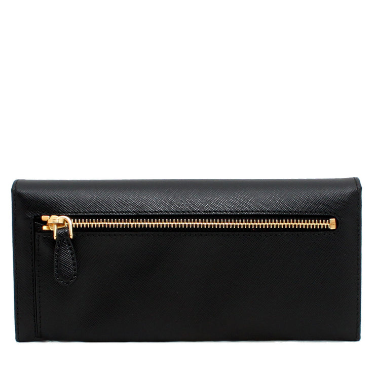 Prada 1MH132 Saffiano Leather Long Fold Wallet- Cherry