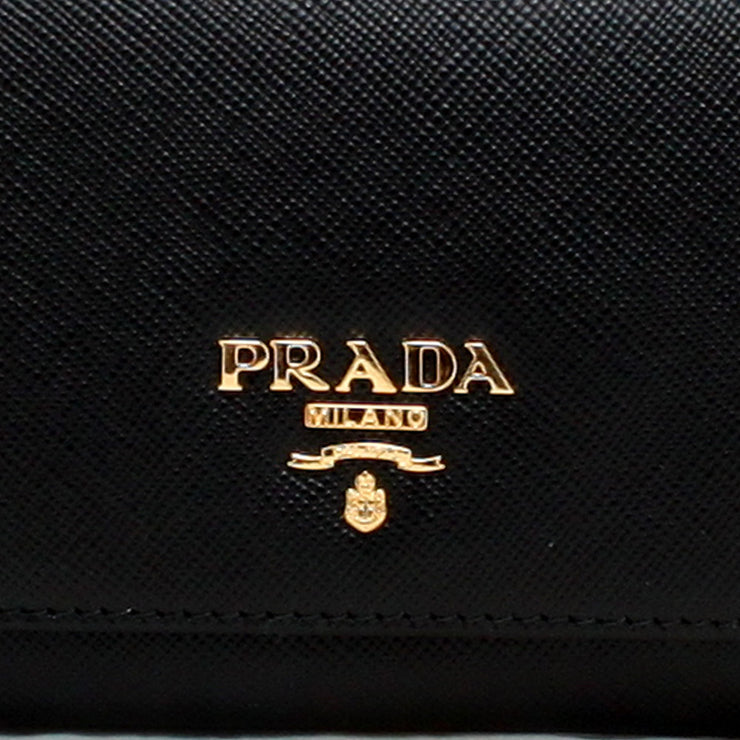 Prada 1MH132 Saffiano Leather Long Fold Wallet- Cherry