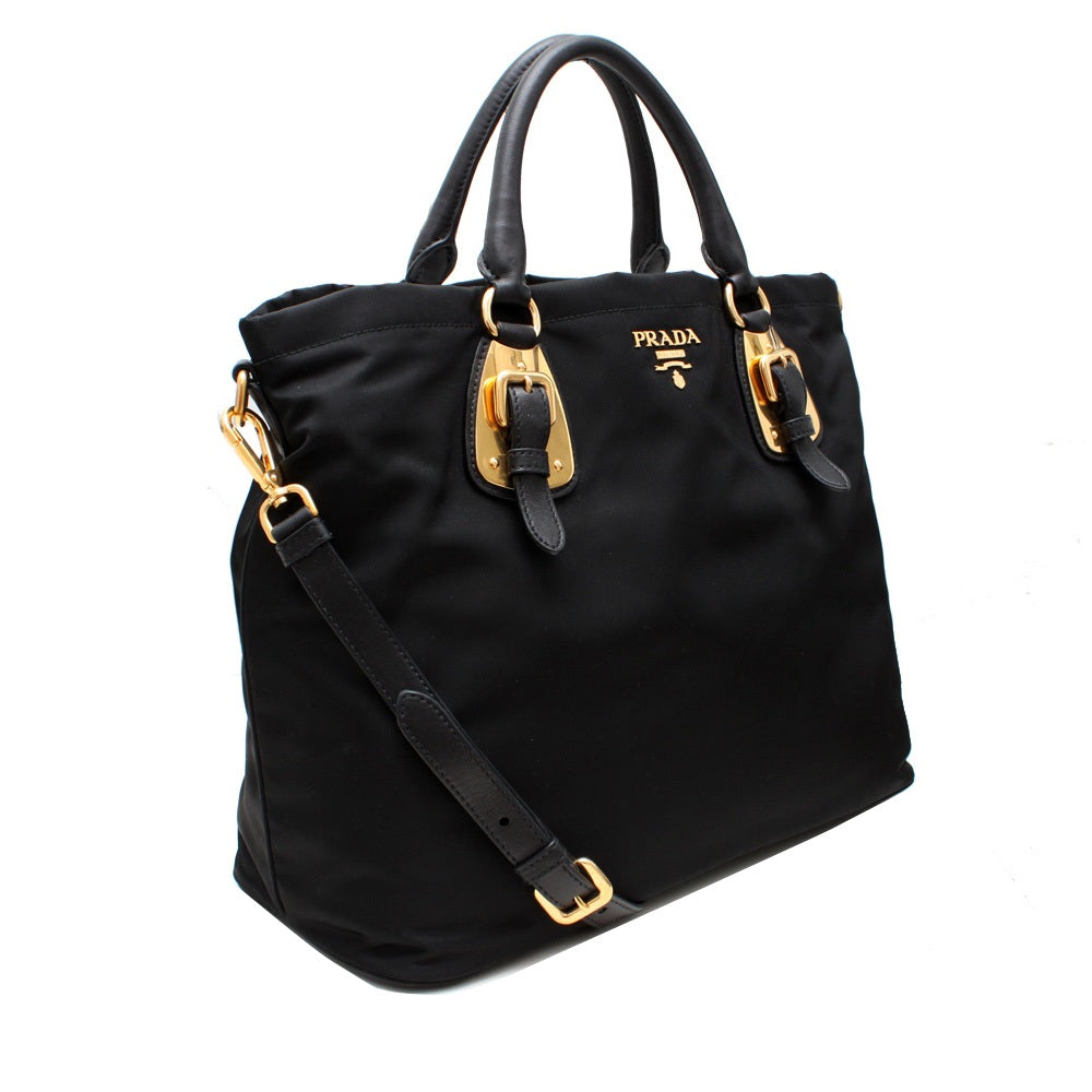 Prada BN1902 Tessuto Nylon Convertible Top Handle Long Tote Bag