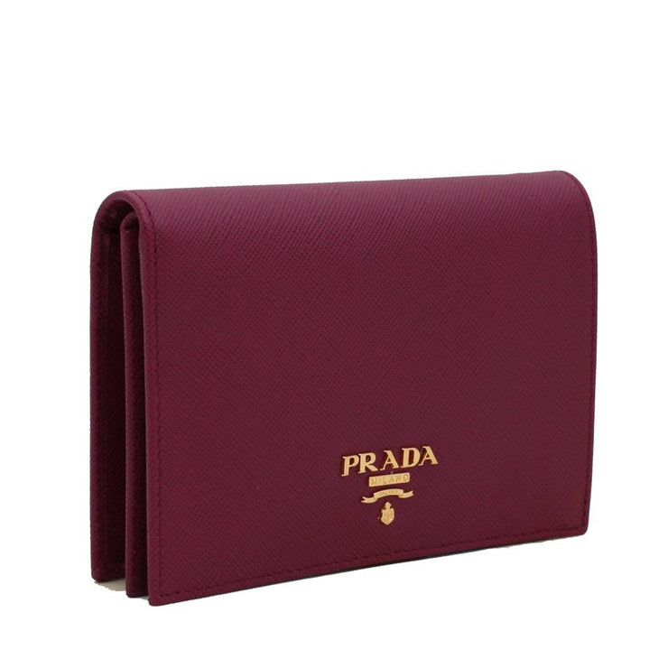 Prada 1m0668 Saffiano Leather French Wallet with Inner Flap- Amethyst